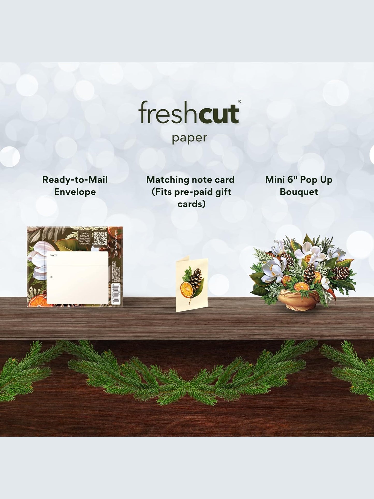 Flower's Boutique Paper Cards&nbsp; Pop Up 4.5"Mini&nbsp; Winter Magnolia 7445