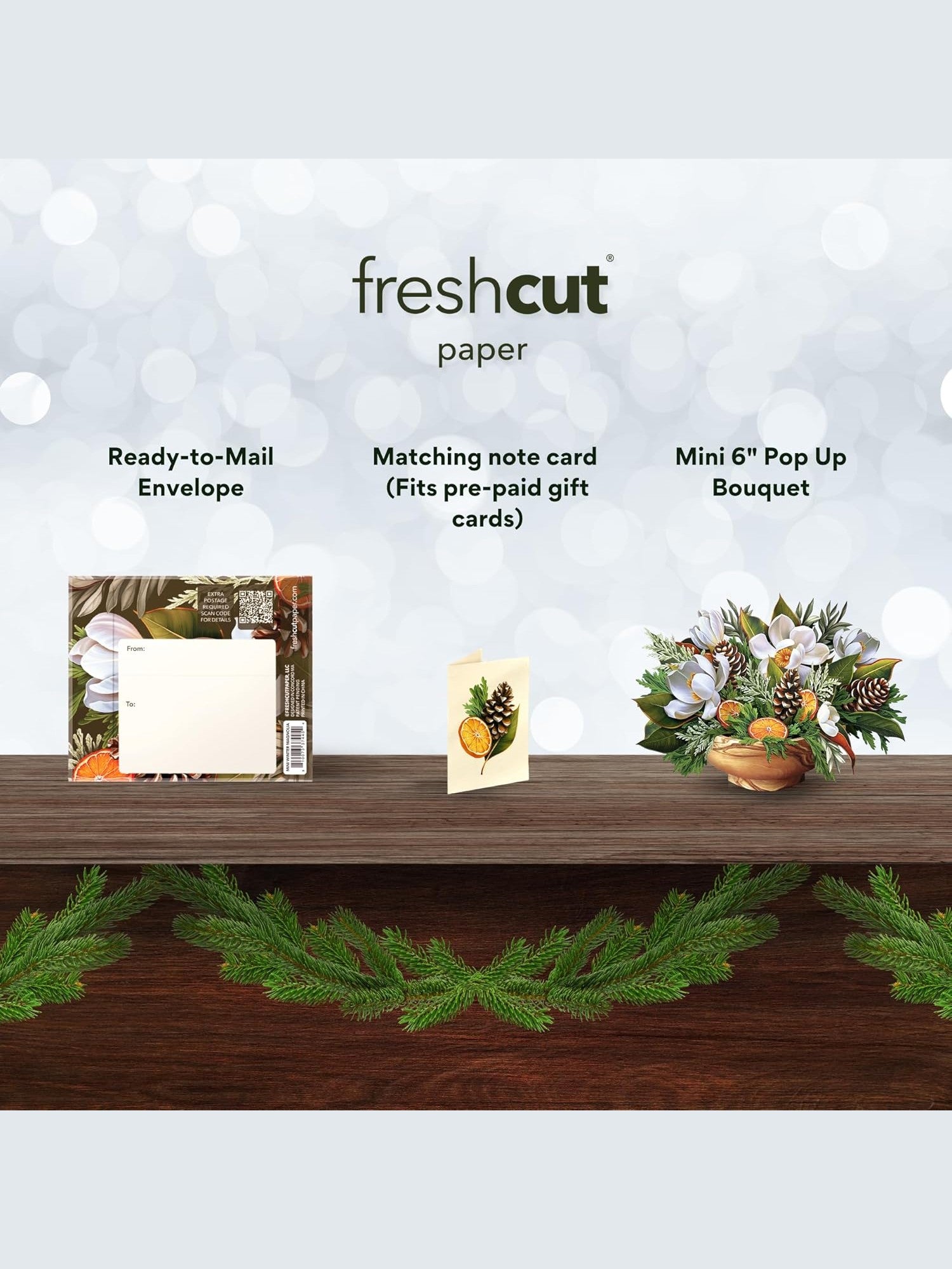 Flower's Boutique Paper Cards&nbsp; Pop Up 4.5"Mini&nbsp; Winter Magnolia 7445