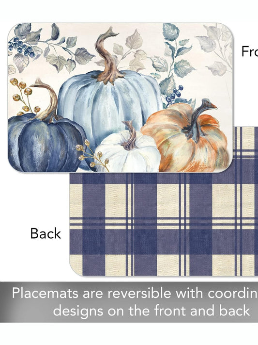 Reversible Placemat 11x17" Pumpkin Blues 174-00191