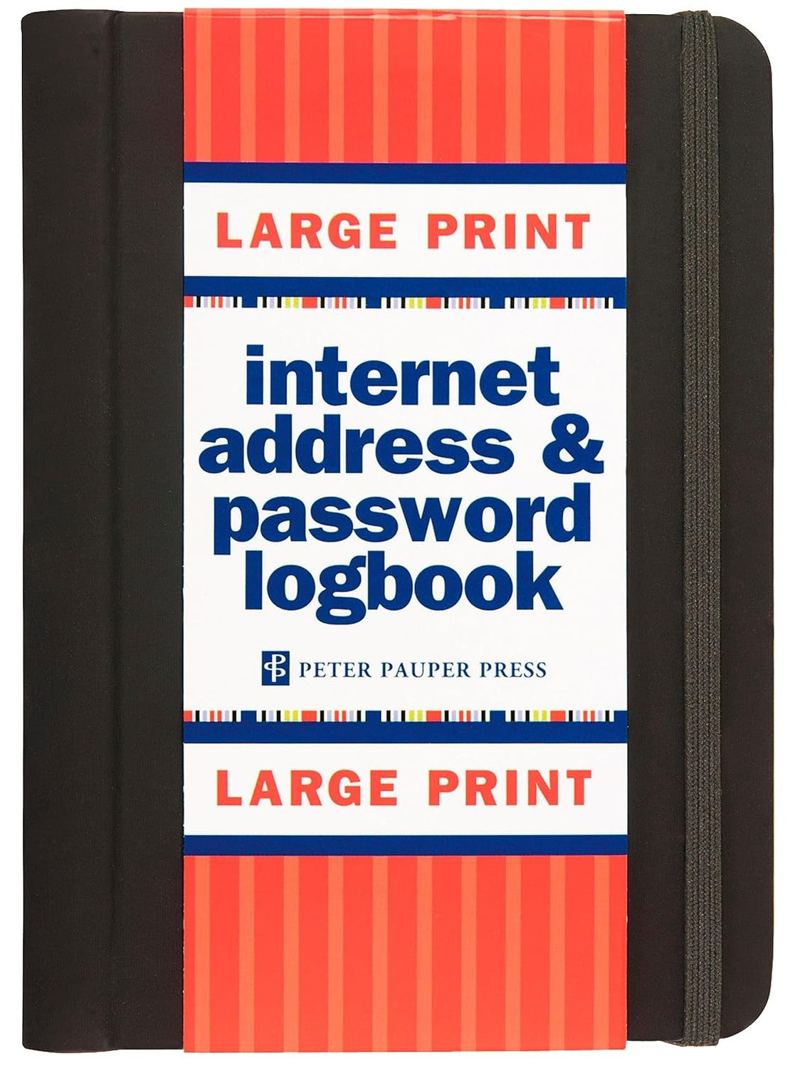 Internet Address Log Book Large Print Black&nbsp; 4"x 6" 321701