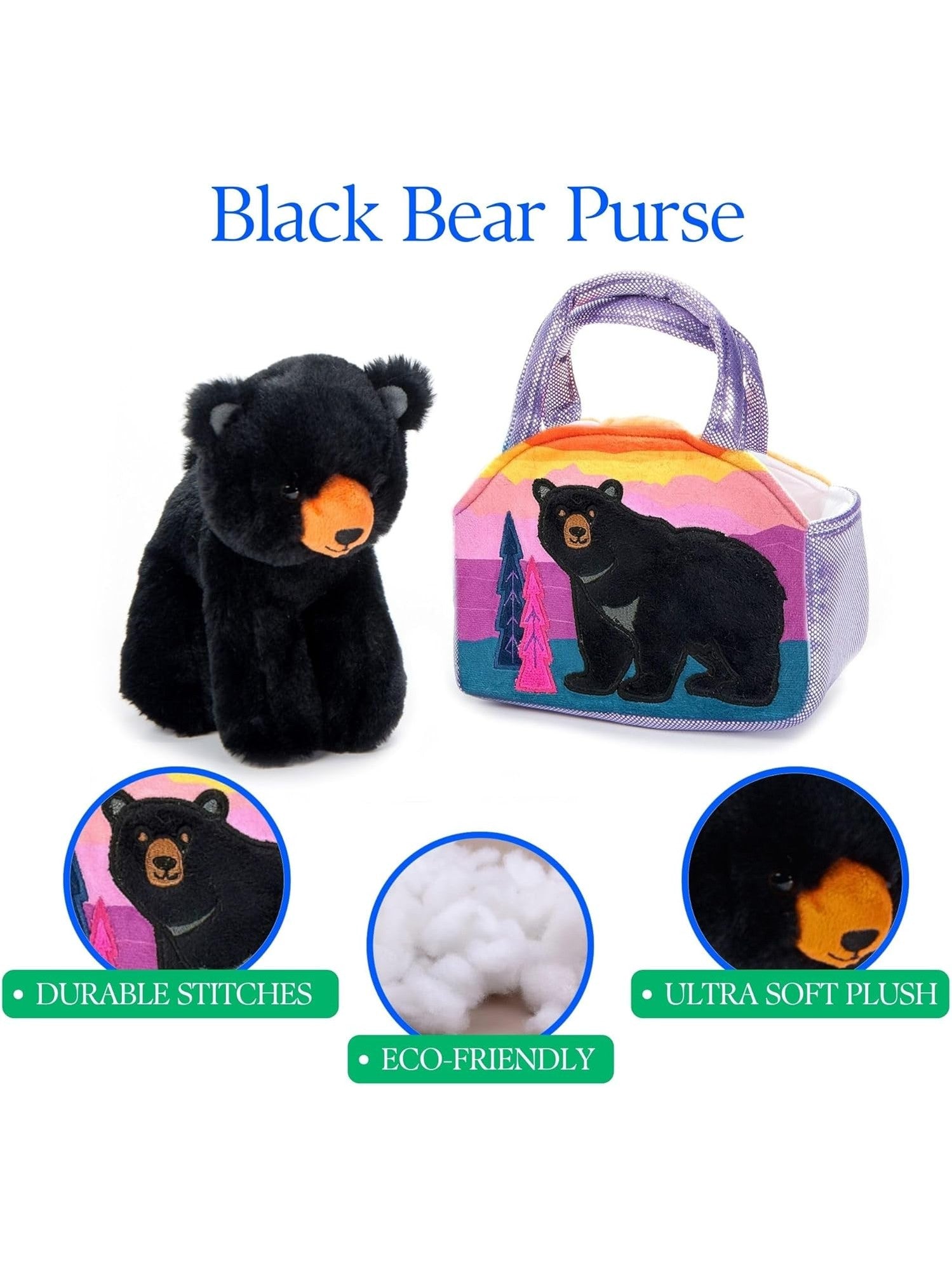Purse & Plush Black Bear  724508
