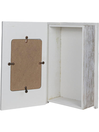 Picture Book 4x6" Fabric Covered Wood White Ffrd11038