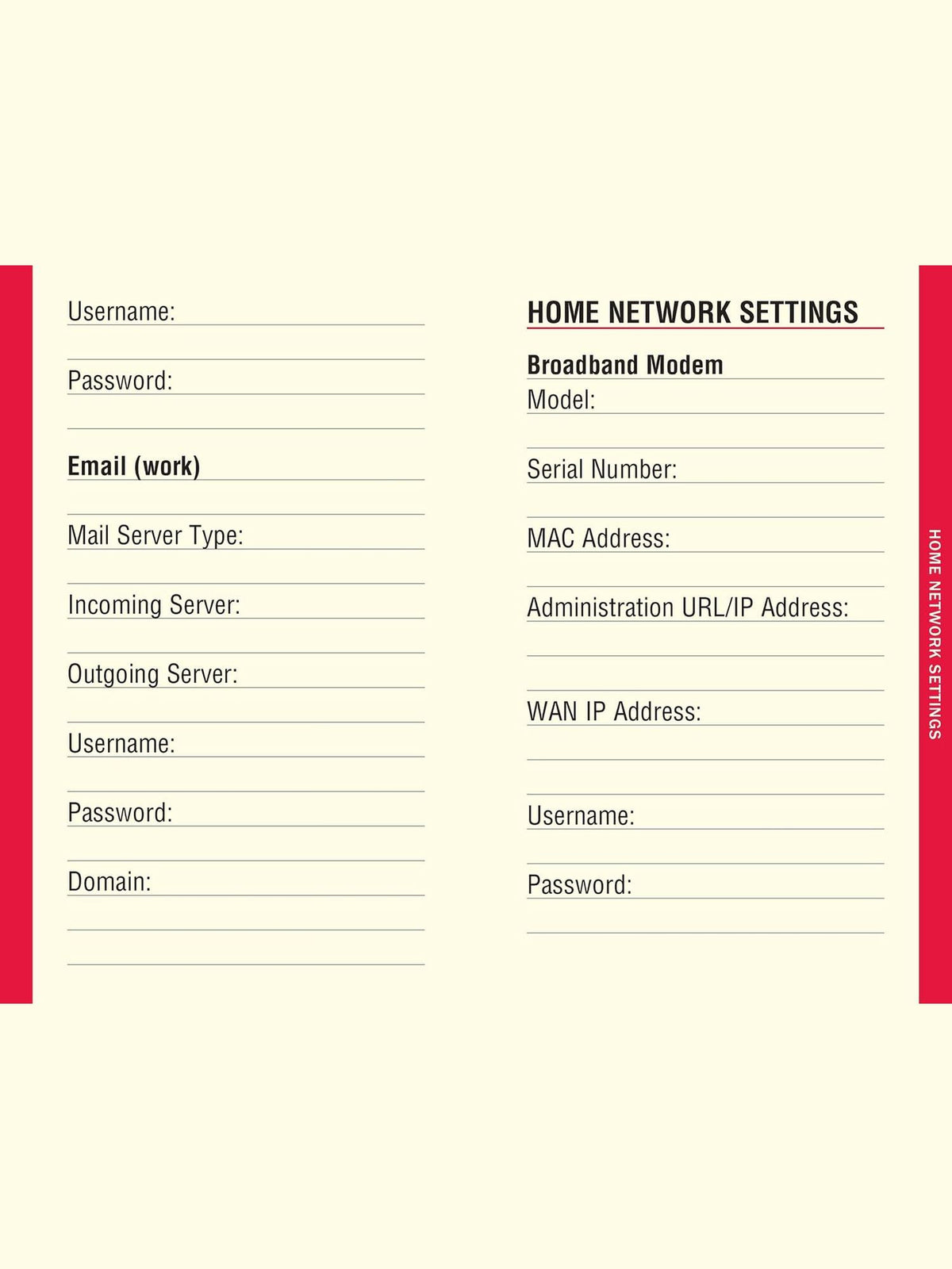 Internet Address Log Book Large Print Black&nbsp; 4"x 6" 321701