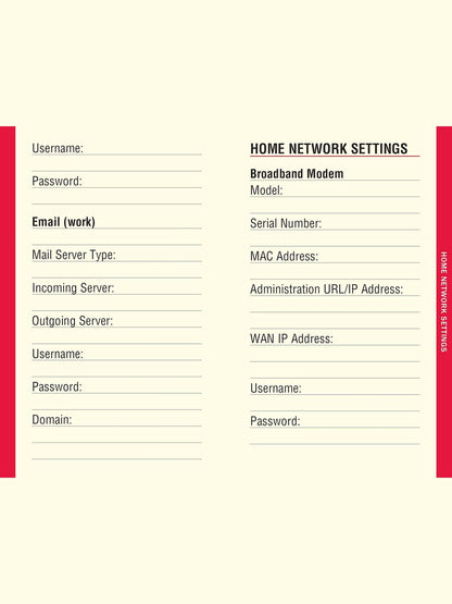 Internet Address Log Book Large Print Black&nbsp; 4"x 6" 321701