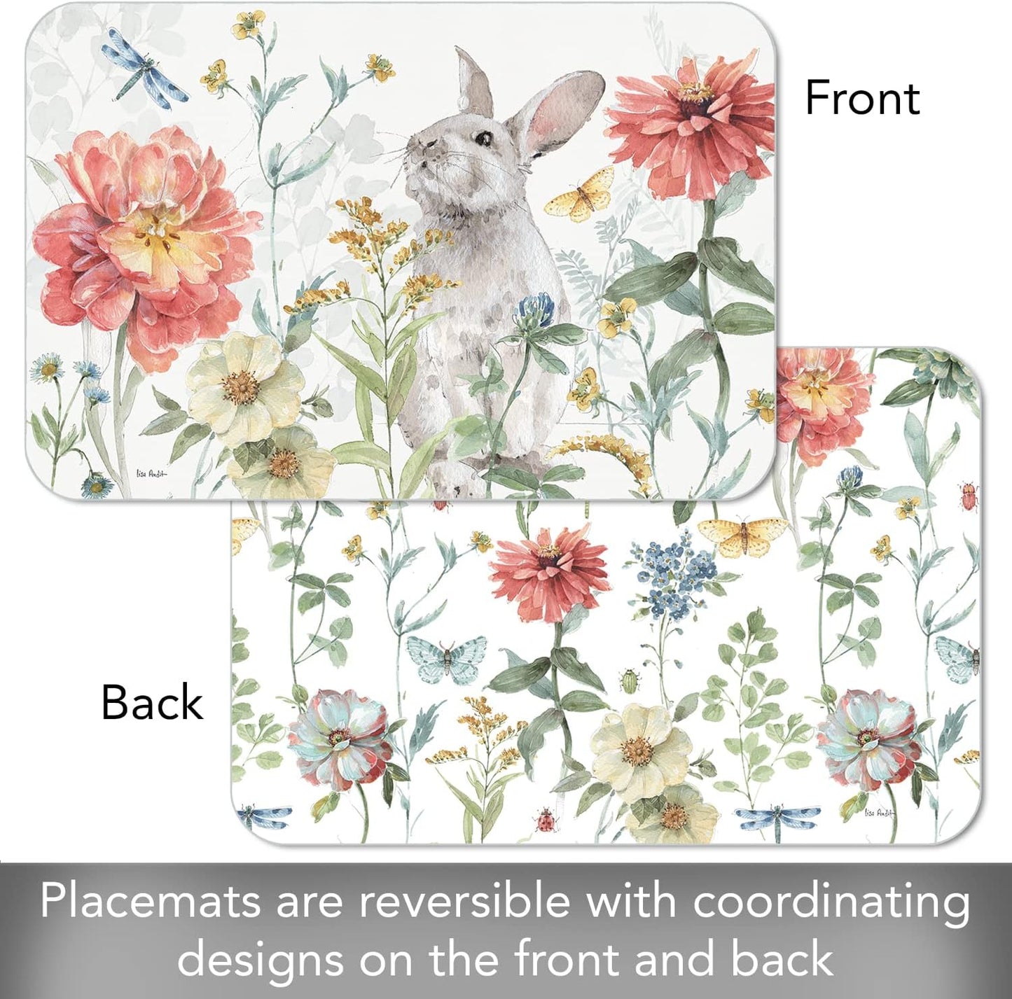 Reversible Placemat 11x17" Spring Meadow Bunny 174-00054