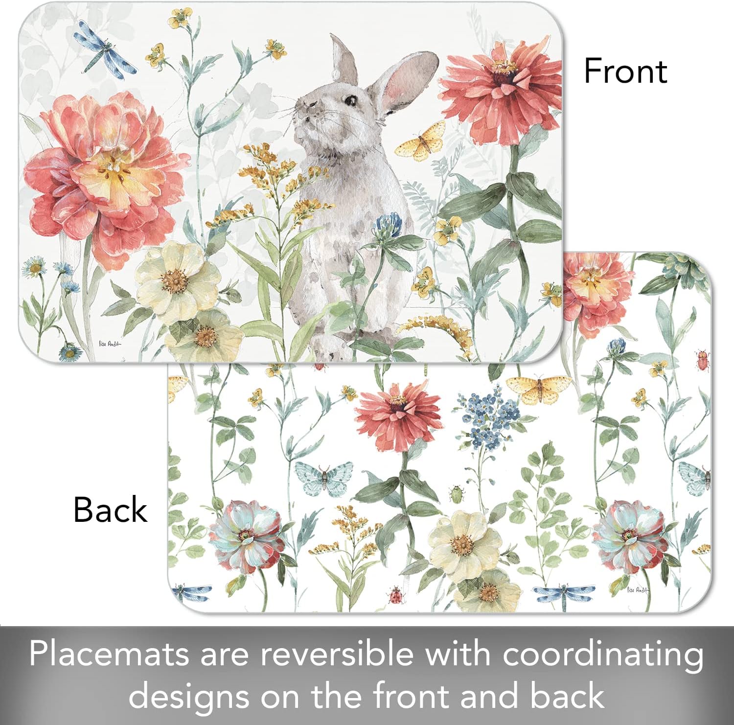 Reversible Placemat 11x17" Spring Meadow Bunny 174-00054