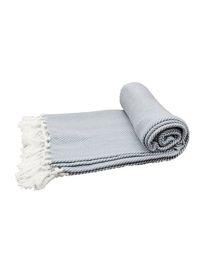 Throw  Torin Fog Fringe Bluish Blanket  50x70" 82336F.5070