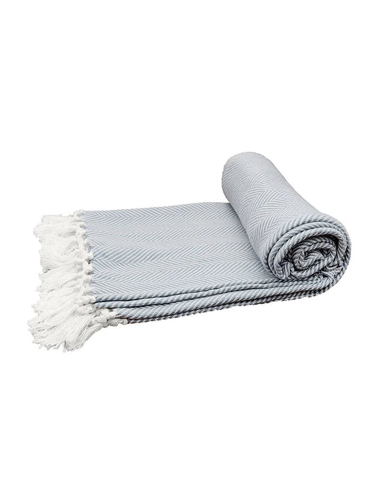 Throw  Torin Fog Fringe Bluish Blanket  50x70" 82336F.5070