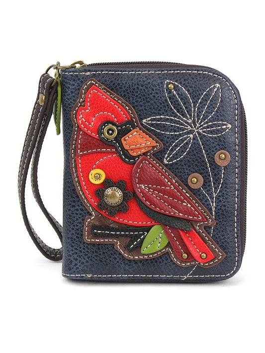 Zip Around Wallet Navy Cardinal Faux Leather 839Cd1 