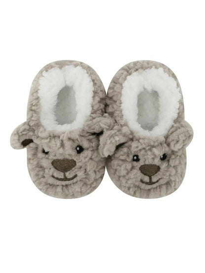 Slippers Light Brown Bear Baby Non Skid Soles Sherpa1350 