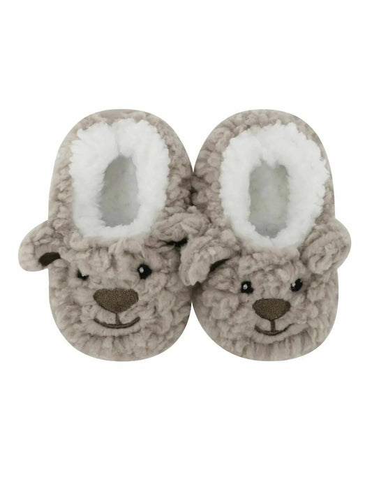 Slippers Light Brown Bear Baby Non Skid Soles Sherpa1350 