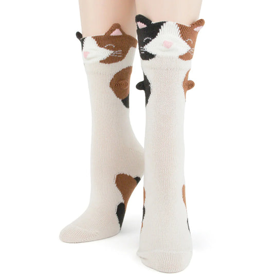 Women's Sock Calico Cat 3-d 3d115 