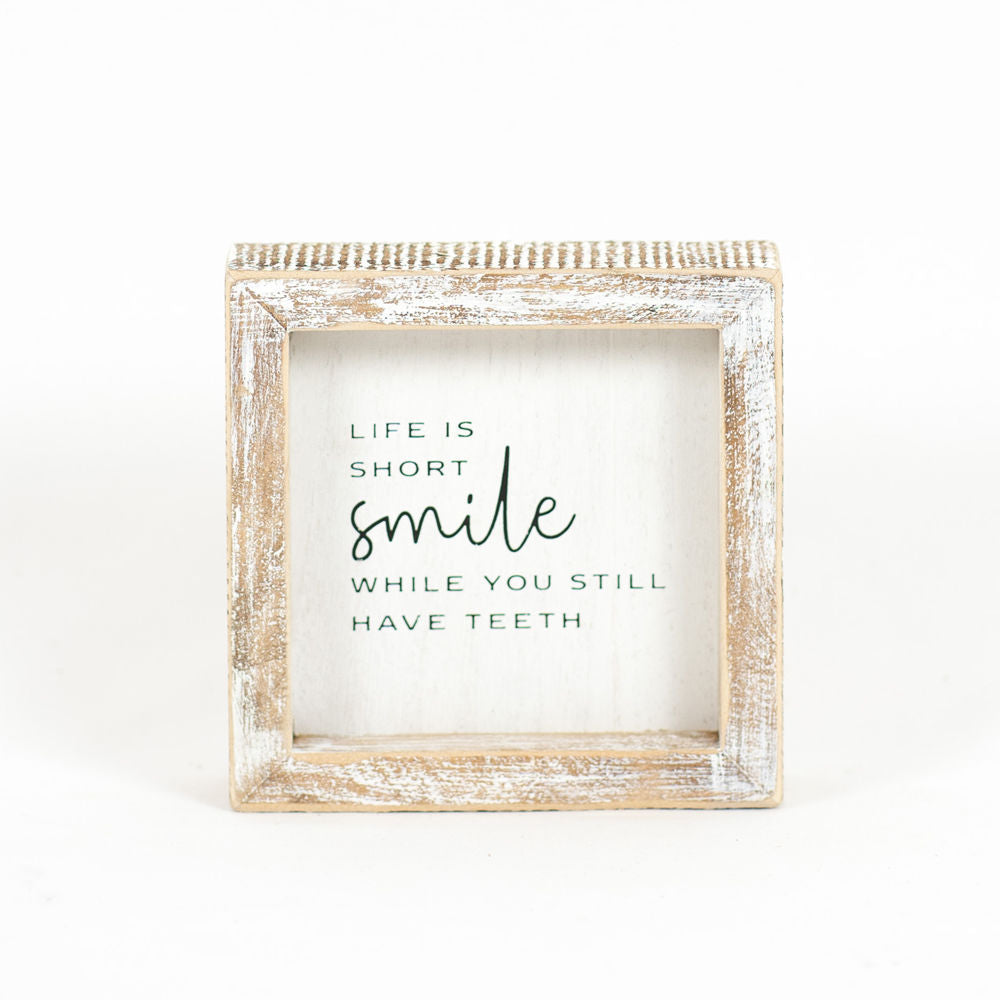 Wood Picture Frame - Life is short Smile while you still have teeth -11448 