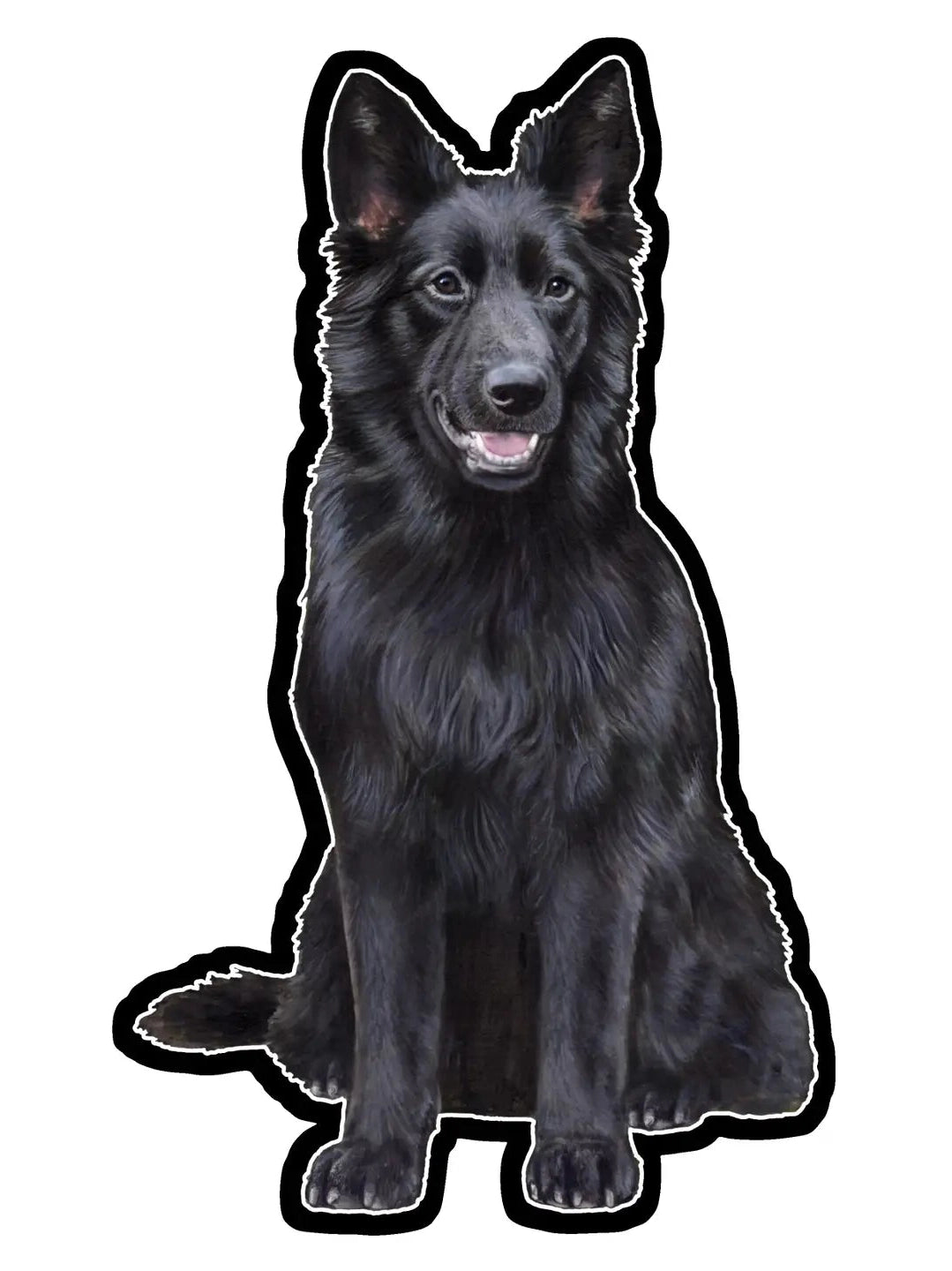 Vinyl Sticker&nbsp; German Shepherd Black Dog 788-75b