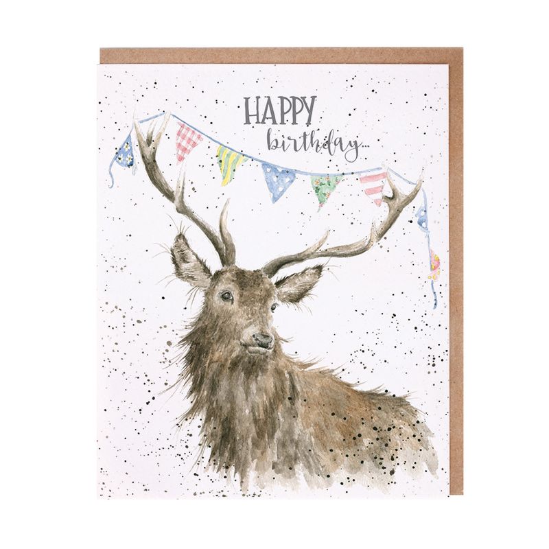 Card - AOC022 - Happy Birthday - Deer Stag 