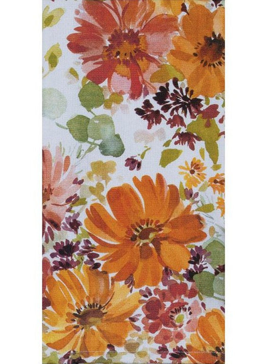 Tea Towel Aj Floral Toss Autumn Flowers  Dual Purpose Terry H6866