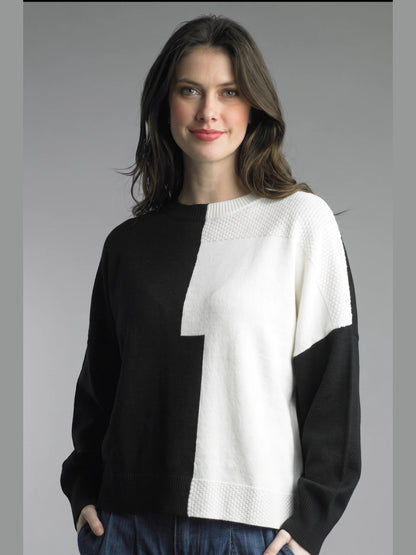 Tempo Paris-Sweater Pullover White/Black Women's 90699N