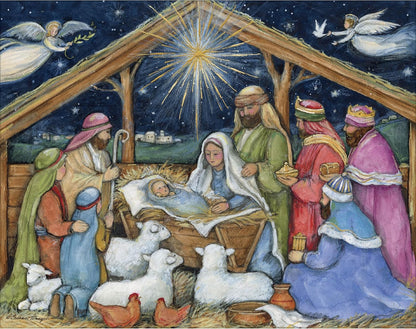 Card Christmas Star Of Wonder Manger Scene 18Pk  1004920