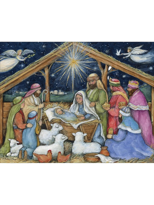 Card Christmas Star Of Wonder Manger Scene 18Pk  1004920
