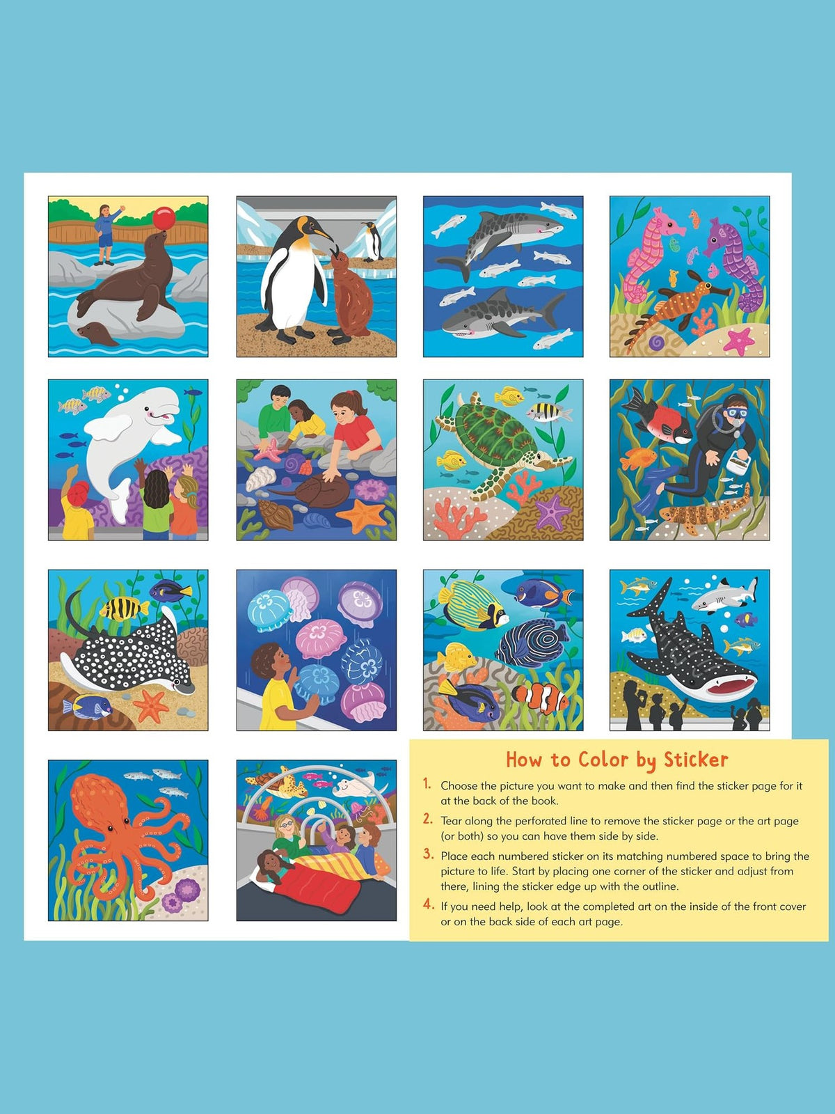 Color By Sticker&nbsp; At The Aquarium&nbsp; 14 Scenes&nbsp; 346148