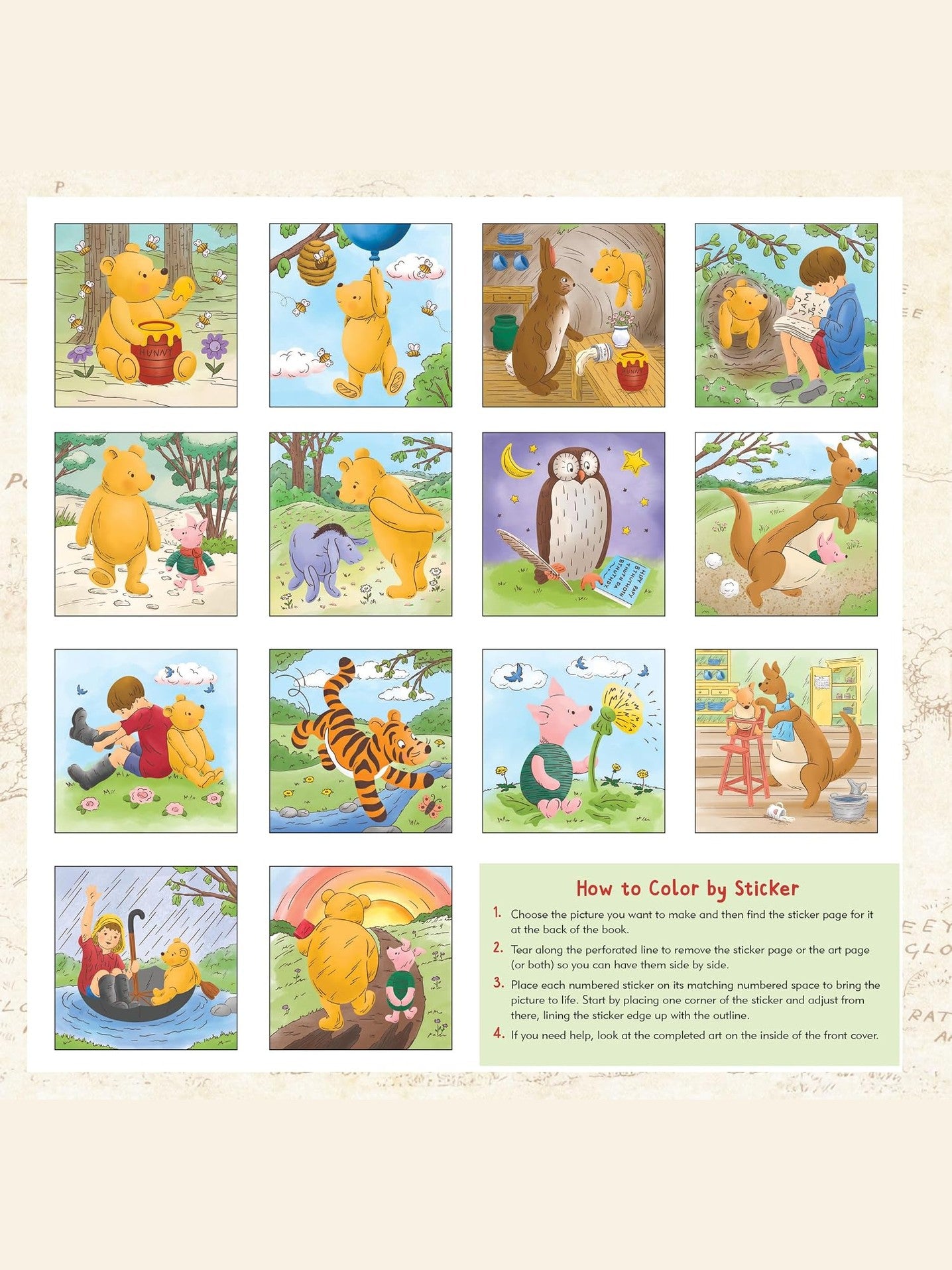 PeterPP-Color By Sticker Winnie The Pooh&nbsp; 14 Scenes&nbsp; 48593