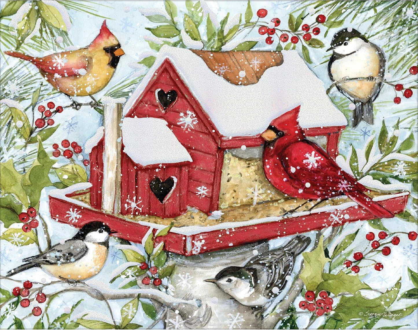 Card Christmas Winter Birds Assorted 18Pk  1008129