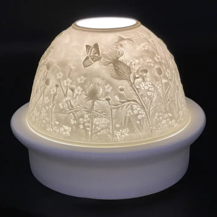 Light Dome Wild FlowerPorcelain W Led Base LD008