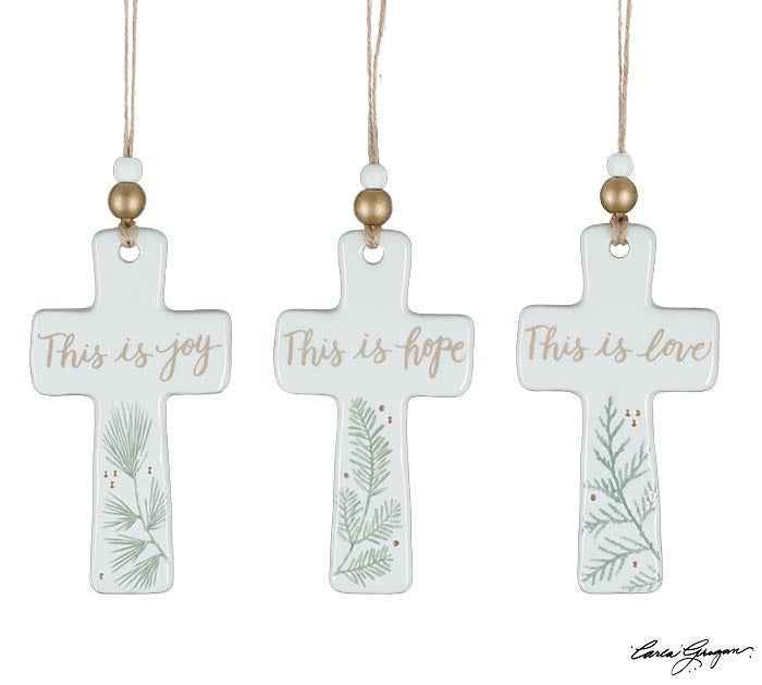 Christmas Cross Ornament 3 Saying's 5"  9745544