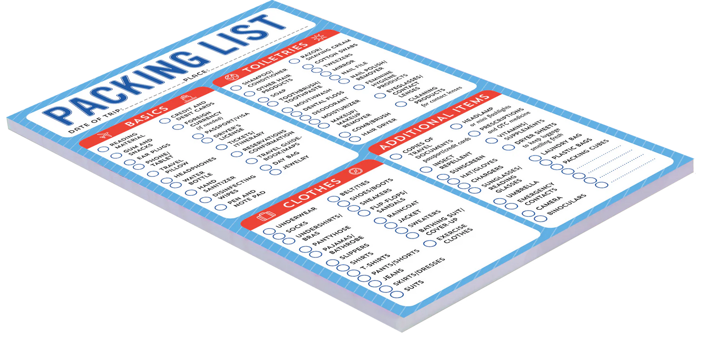 Notepad Packing List 6x9" 60 Sheets 31915 