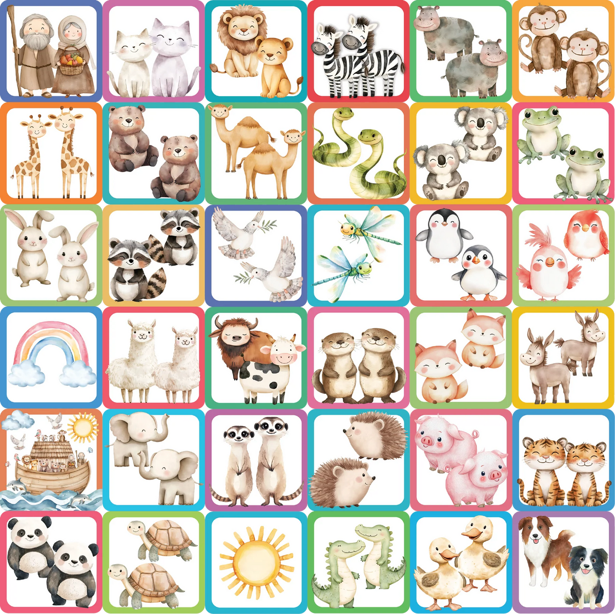 Card Game Memory Match  Noah"s Ark 72pc 348449