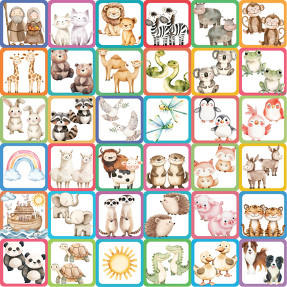 Card Game Memory Match  Noah"s Ark 72pc 348449