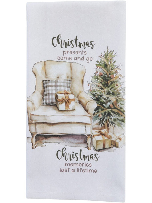 T Towel Christmas Presents White  9865-106