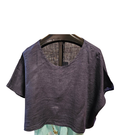 Pancho Top  Linen Navy 2861a 