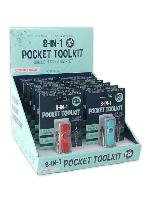 Dm-8 In1 Pocket Tool Kit Dual Light Screw Driver Set 4 Colors 8TOOL12