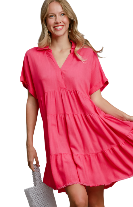 Dress Tiered Hot Pink A5365 