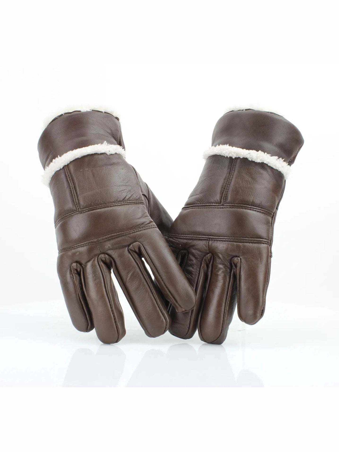 Gloves Sheep Skin Leather Men's Brown Leather L/XL Abgl102sh