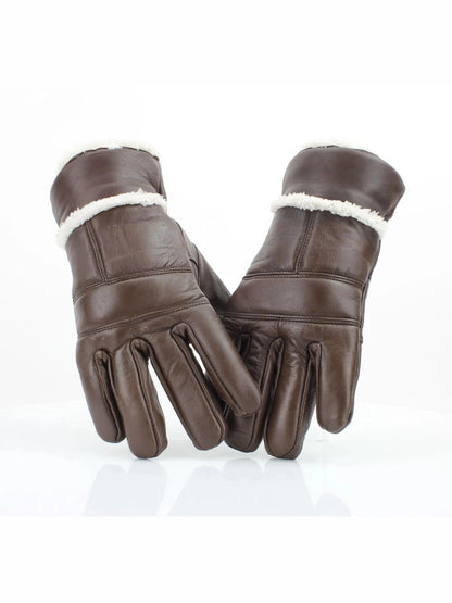 Gloves Sheep Skin Leather Men's Brown Leather L/XL Abgl102sh