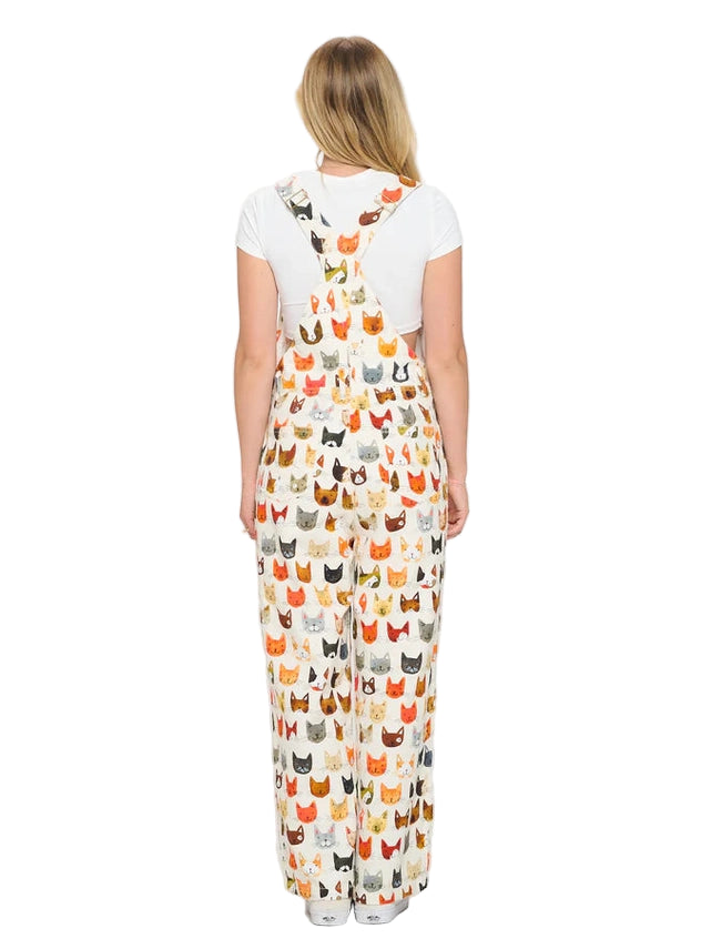 SM-Overalls Colorful Cat Face Print&nbsp; Women's Aw2433