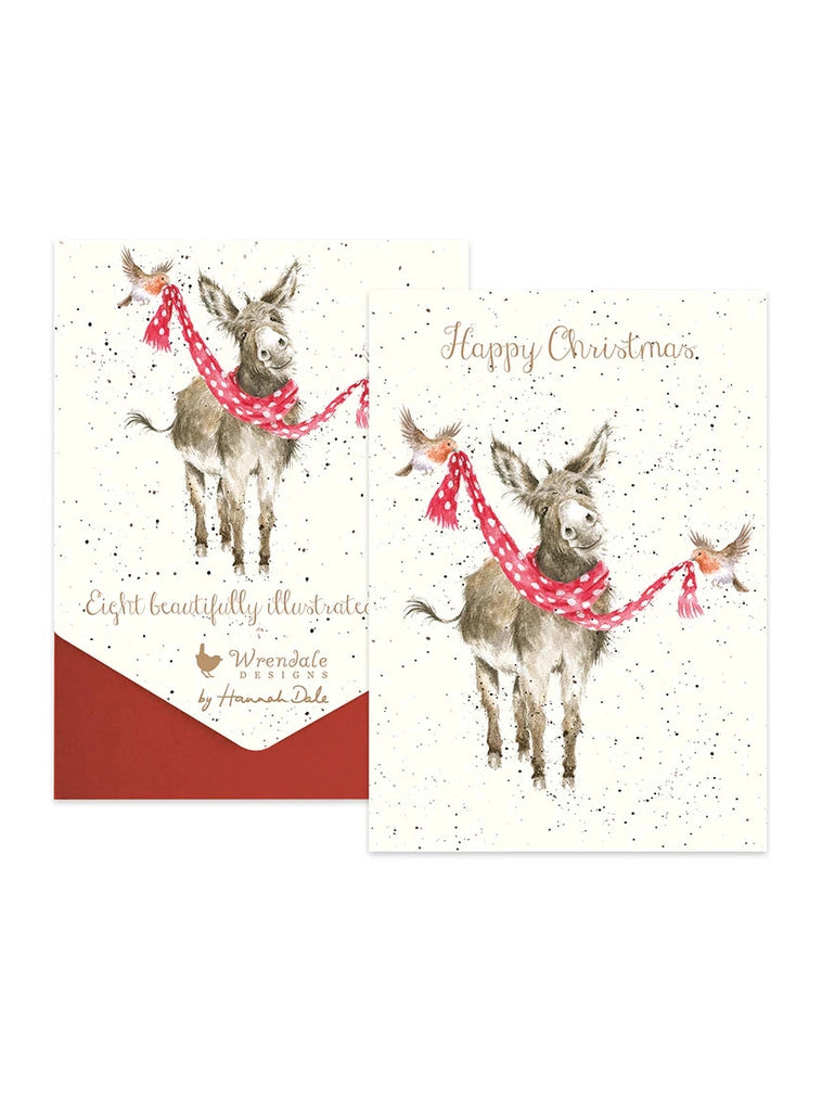 Christmas Card All Wrapped Up Donkey 8pk Axncp002