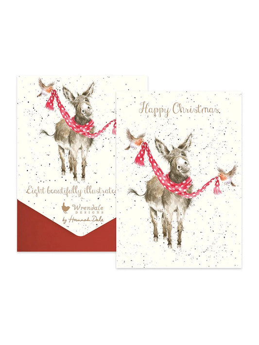 Christmas Card All Wrapped Up Donkey 8pk Axncp002