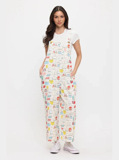 Overalls  Colorful Books Print  Women's SM26099