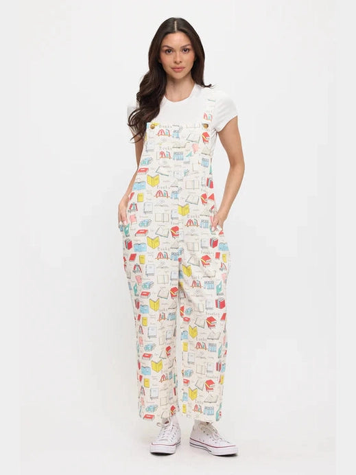 Overalls  Colorful Books Print  Women's SM26099