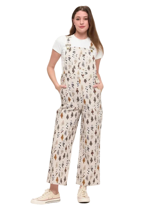 SM-Overalls Whimsical Cat Tails Print&nbsp; Women's&nbsp;SM26003