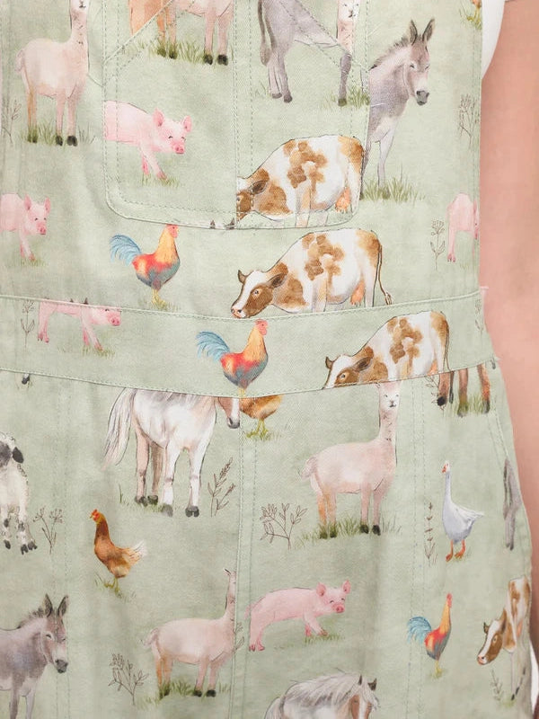 Overalls&nbsp; Green Farm Animal Print&nbsp; Women's SM26010