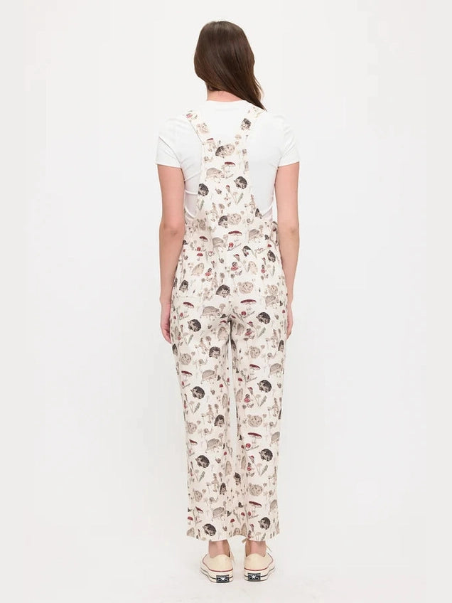 SM-Overalls Cream Hedge Hog Mushroom Print&nbsp; Women's SM26007