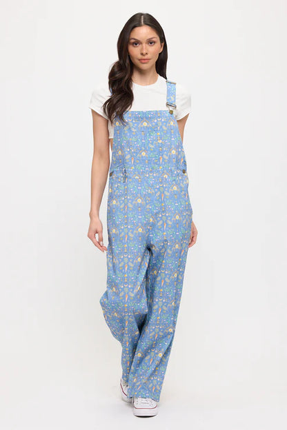 Overalls Bee Garden Blue Print&nbsp; Women's Sm2677