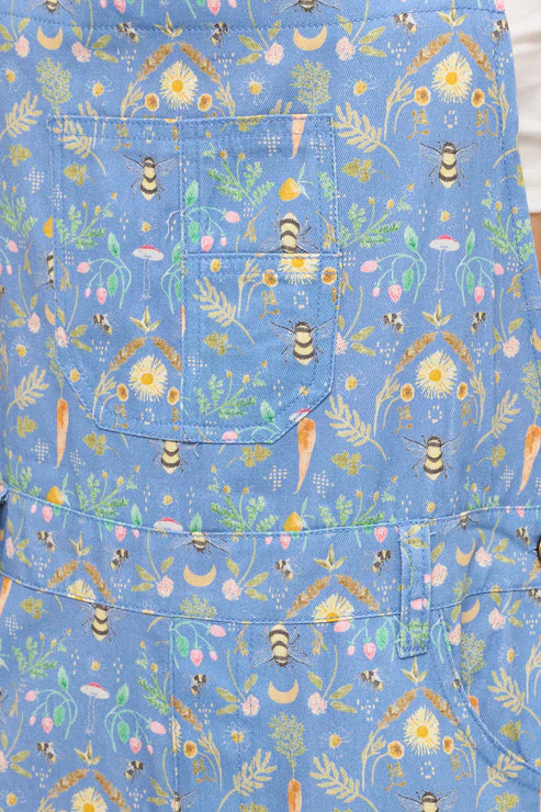 Overalls Bee Garden Blue Print&nbsp; Women's Sm2677