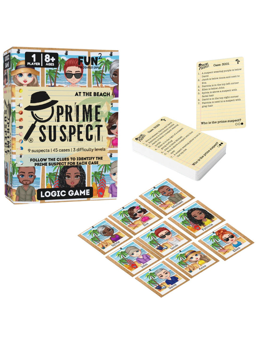Fun Squared Games-Logic Card Game&nbsp; Prime Suspect At The Beach&nbsp; 3002