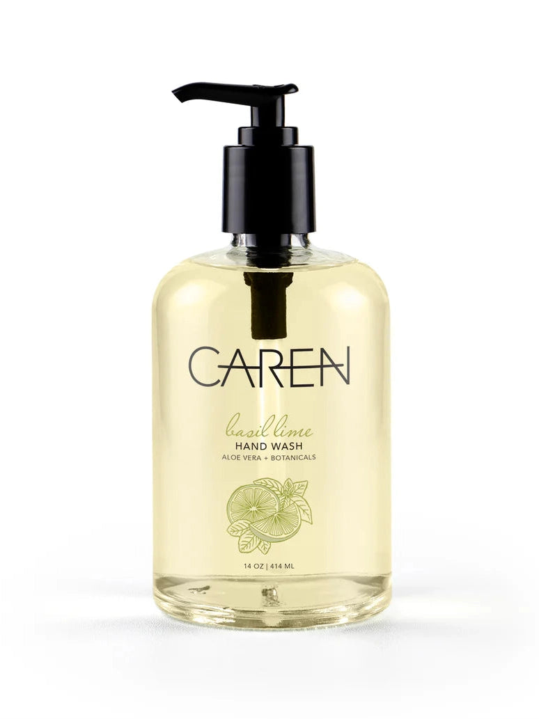 Hand Soap Fresh Basil Lime Glass Pump Bottle 14oz&nbsp;