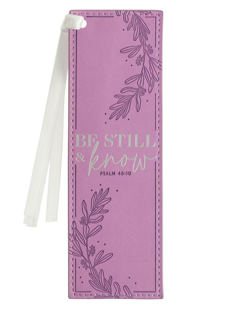 Bookmark&nbsp; Be Still Ps. 46:10 Purple Faux Leather Bmf148